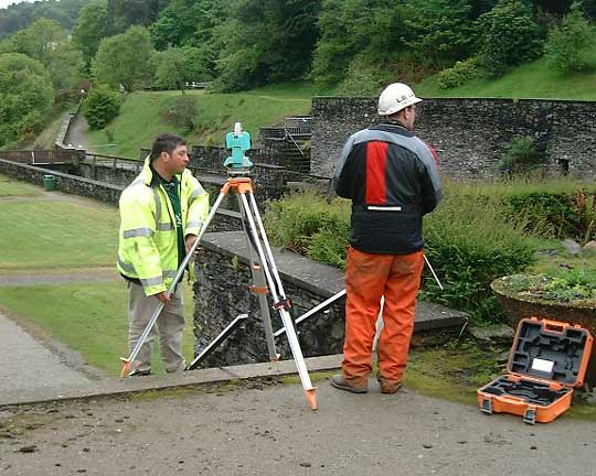 Surveying the proposed site.